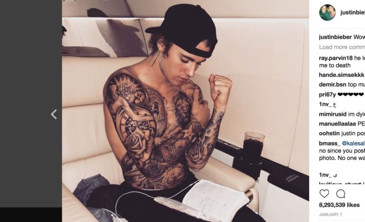 Justin Bieber posts photo of reading the Bible to 95 